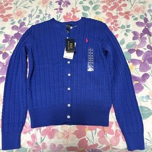 Polo Ralph Lauren Girls blue button down cardigan sweater